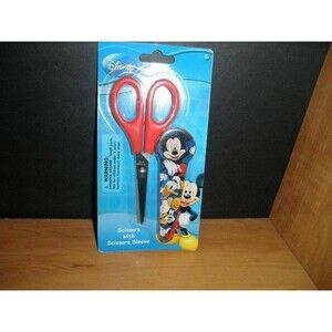 NEW BY DISNEY, MICKEY MOUSE RED SCISSORS & PROTECTIVE SLEEVE CASE